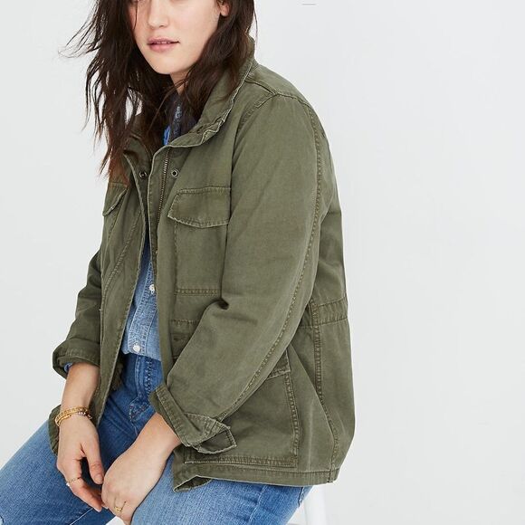 Madewell Women’s Surplus Military Cargo Utility Jacket Olive Green Size XS - Picture 1 of 8